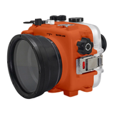 SeaFrogs 60M/195FT Waterproof housing for Sony A6xxx series Salted Line with Aluminium Pistol Grip (Orange) / GEN 3