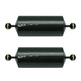2 x 10"/25.4cm D80mm Carbon Fiber Underwater Float Arm for Video Light/Strobe mounting