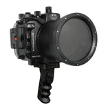 Sony A7 II NG V.2 Series 40M/130FT Underwater camera housing with Aluminium Pistol Grip (Long port) Black