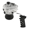 Sony A7 III / A7R III V.3 Series UW camera housing with 6" Dome port & Aluminium Pistol Grip (Including Standard port) Zoom rings for FE12-24 F4 and FE16-35 F4 ZA OSS included. White - Surf
