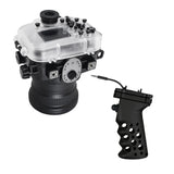 Sony A7 III / A7R III V.3 Series UW camera housing with 6" Dome port & Aluminium Pistol Grip (Including Standard port) Zoom rings for FE12-24 F4 and FE16-35 F4 ZA OSS included. Black - Surf