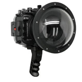 Sony A7 III / A7R III V.3 Series UW camera housing with 6" Dome port & Aluminium Pistol Grip (Including Standard port) Zoom rings for FE12-24 F4 and FE16-35 F4 ZA OSS included. Black - Surf