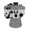 Sony A7 IV Salted Line series 40M/130FT Underwater camera housing with 6" Optical Glass Flat Long Port for Sigma 24-70mm f/2.8 DG DN (without standard port).White