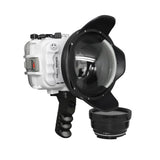 Salted Line underwater housing for Sony A6xxx series with Aluminium Pistol Grip & 6" Dry dome port (White) / GEN 3