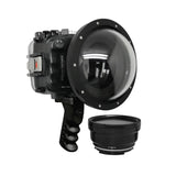 Salted Line waterproof housing for Sony A6xxx series with Aluminium Pistol Grip & 6" Dry dome port - Surfing photography edition / GEN 3