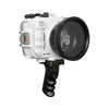 Salted Line waterproof housing for Sony A6xxx series with Aluminium Pistol Grip & 55-210mm lens port (White) / GEN 3