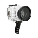 Salted Line waterproof housing for Sony A6xxx series with Aluminium Pistol Grip & 55-210mm lens port (White) / GEN 3