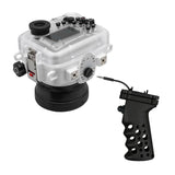 Salted Line waterproof housing for Sony A6xxx series with Aluminium Pistol Grip & 55-210mm lens port (White) / GEN 3