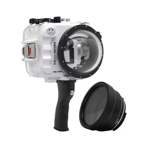 SeaFrogs UW housing for Sony A6xxx series Salted Line with pistol grip & 4" Dry Dome Port (White) / GEN 3