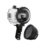 60M/195FT Waterproof housing for Sony RX1xx series Salted Line with Aluminium Pistol Grip & 4" Dry Dome Port (White)
