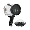 60M/195FT Waterproof housing for Sony RX1xx series Salted Line with Aluminium Pistol Grip & 4" Dry Dome Port (White)