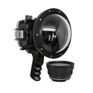Salted Line Waterproof housing for Sony RX1xx series with Aluminium Pistol Grip & 6" Dry Dome Port - Surf