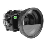 Sony FX3 40M/130FT Underwater camera housing with 6" Glass Flat short port for Sony FE 50mm f/1.2 GM