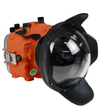 Sony A7S III Salted Line series 40m/130ft  waterproof camera housing with 6" Dome port V.1. Orange