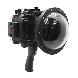 Sony A7 III / A7R III V.3 Series UW camera housing with 6" Dome port & pistol grip (Including Standard port) Zoom rings for FE12-24 F4 and FE16-35 F4 ZA OSS included. Black - Surf