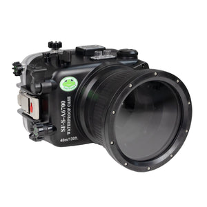 Sea Frogs Sony A6700 40M/130FT Waterproof camera housing with 4" Flat Long Port for 18-105mm lens (zoom gear included)