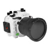 Sony A7 IV UW camera housing kit with 6" Optical Glass Dome port V.7 (Including Flat Long port) White.