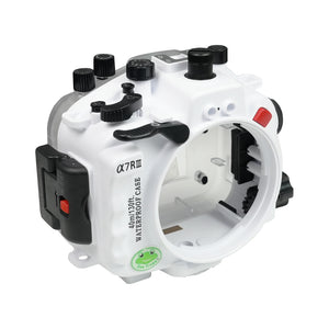 Sony A7 III / A7R III V.3 Series 40M/130FT Underwater camera housing without port. White