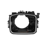 Sony FX30 40M/130FT Underwater camera housing with 6" Glass Flat long port for Sony FE 24-105mm F4 G OSS.