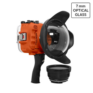 SeaFrogs UW housing for Sony A6xxx series Salted Line with pistol grip & 6" Optical Glass Dry dome port (Orange) / GEN 3