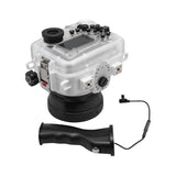 SeaFrogs 60M/195FT Waterproof housing for Sony A6xxx series Salted Line with pistol grip (White) - A6XXX SALTED LINE