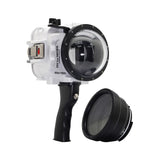 60M/195FT Waterproof housing for Sony RX1xx series Salted Line with Pistol grip & 4" Dry Dome Port (White)