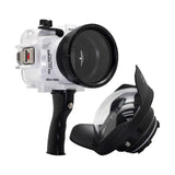 60M/195FT Waterproof housing for Sony RX1xx series Salted Line with Pistol grip & 6" Dry Dome Port(White) - A6XXX SALTED LINE