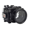 Sea Frogs waterproof housing case Salted Line with 55-210mm lens port for Sony a6000, Sony a6100, Sony a6300, Sony a6400, Sony a6500 cameras. Seafrogs waterproof camera housing. Black color