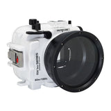 Underwater camera housing waterproof case for Sony RX100 camera series with standard port. White