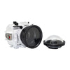 Underwater camera housing waterproof case for Sony RX100 camera series with 4" dry dome port and standard port. White