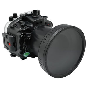 Sony A1 40M/130FT Underwater camera housing with 6" Flat Long Port for Sony FE 24-105mm F4 (standard port included)