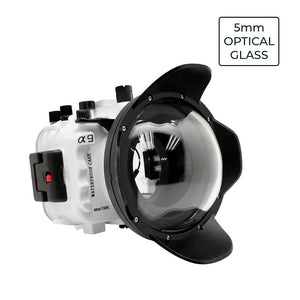Sony A9 V.3 Series UW camera housing kit with 6" Optical Glass Dome port V.7 (Including standard port) White.